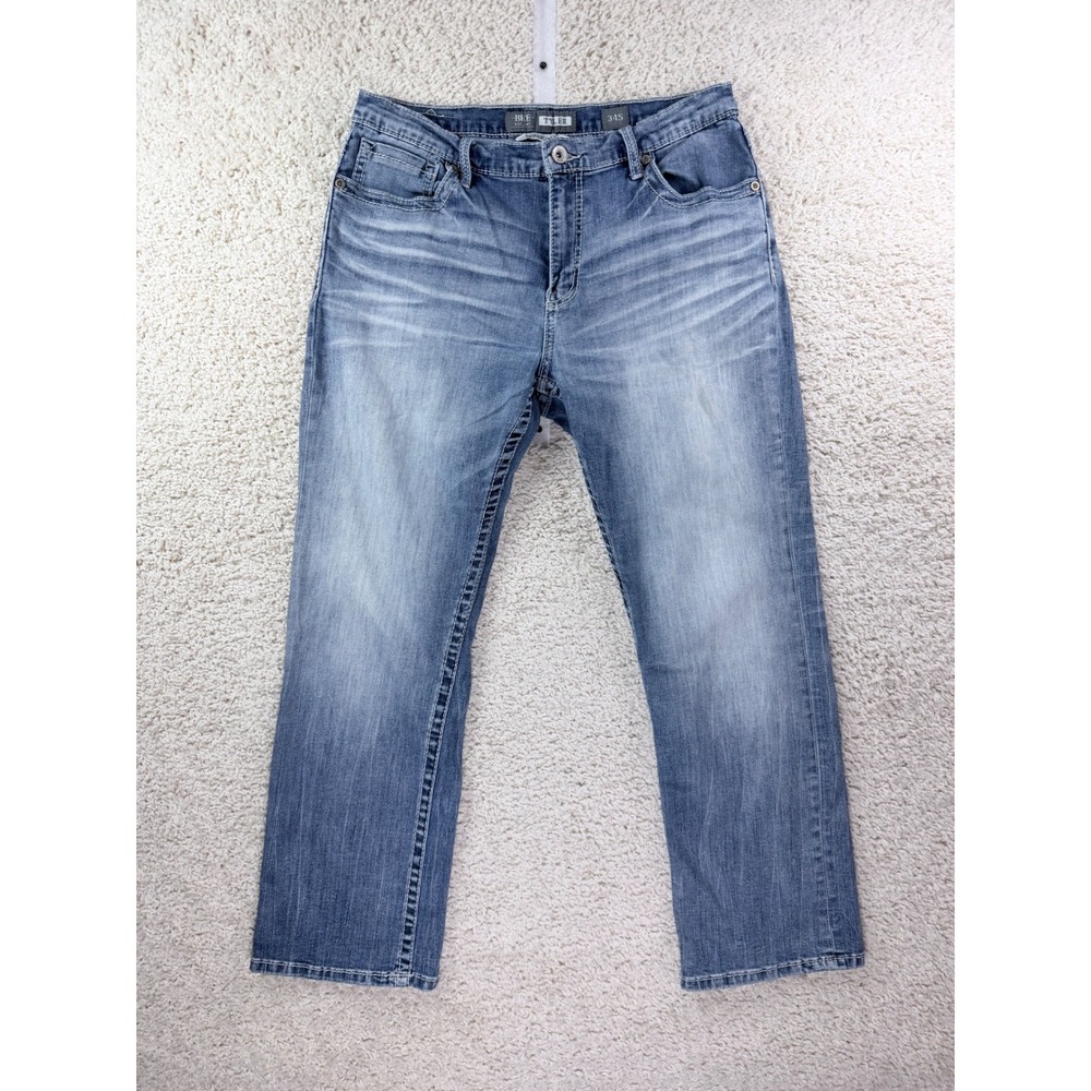 BKE Tyler Straight Leg Jeans Mens 34S Blue Medium Wash Rugged Work Pants